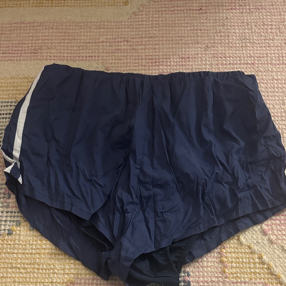 daily drills Navy Blue Athletic Shorts with White Stripe